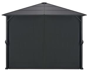 Pavilion cu perdea, negru, 3 x 3 m, aluminiu
