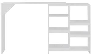Masă de bar cu raft mobil, alb, 138x39x110 cm