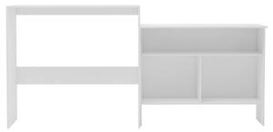 Masă de bar cu 2 blaturi, alb, 130x40x120 cm