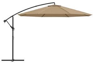 Umbrelă suspendată cu stâlp din aluminiu, 350 cm, gri taupe