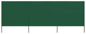 Paravan anti-vânt cu 3 panouri, verde, 400x120 cm, textil