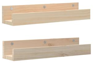 Rafturi de perete, 2 buc., 50x12x9 cm, lemn masiv de pin