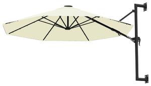 Umbrelă soare, montaj pe perete, stâlp metalic, 300 cm, nisipiu