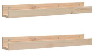 Rafturi de perete, 2 buc., 80x12x9 cm, lemn masiv de pin