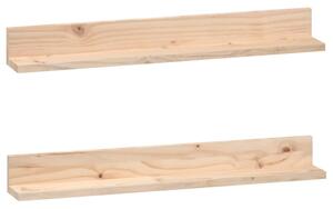Rafturi de perete, 2 buc., 80x11x9 cm, lemn masiv de pin