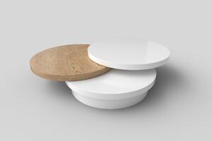 Masa rotunda alba lemn Michelle, Ø80XH27 CM
