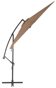 Umbrelă suspendată cu stâlp din aluminiu, 300 cm, gri taupe