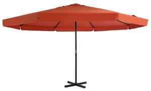 Umbrelă de soare exterior cu stâlp aluminiu, cărămiziu, 500 cm