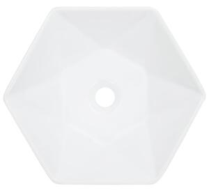 Chiuvetă de baie, alb, 41 x 36,5 x 12 cm, ceramică