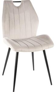 Scaun ARCO, stofa catifelata gri deschis/negru, 51x43x91 cm