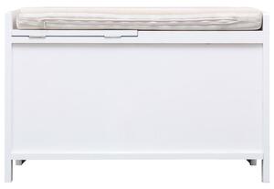Bancă de hol, alb, 70x33,5x45 cm, lemn de paulownia