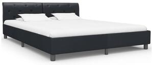 Cadru de pat, negru, 160 x 200 cm, piele ecologică