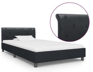 Cadru de pat, negru, 90 x 200 cm, piele ecologică