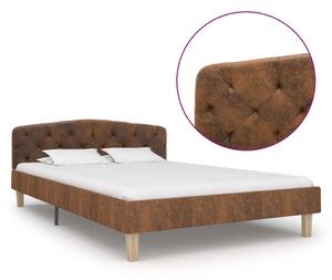 Cadru de pat, maro, 120x200 cm, piele întoarsă ecologică