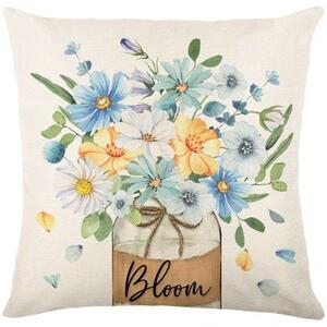 Husa de pernă din in BLOOM 45x45 cm, crem