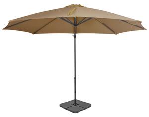 Umbrelă de exterior cu bază portabilă, gri taupe