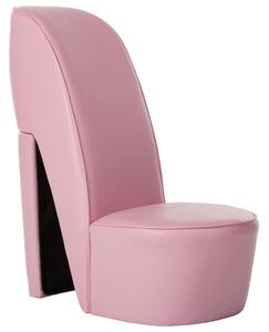 Scaun, design toc înalt, roz, piele ecologică
