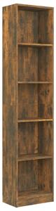 Bibliotecă 5 niveluri stejar fumuriu 40x24x175 cm lemn compozit