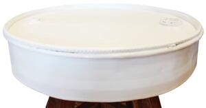 Măsuță de cafea, alb, 60 x 45 cm, lemn masiv reciclat