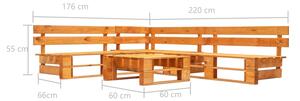 Set mobilier grădină din paleți, 4 piese, maro miere, lemn