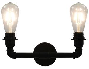 Lampă de perete cu 2 brațe, negru, 2 becuri x E27
