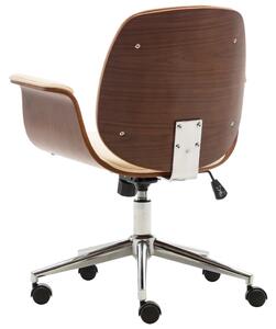 Scaun de birou, crem, lemn curbat și piele ecologică