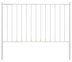 Panou de gard cu stâlpi, alb, 1,7 x 1,25 m, oțel