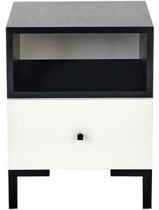 Noptiera SILVIA, alb/negru, PAL, 40x40x52 cm