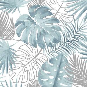 DUTCH WALLCOVERINGS Tapet model frunze Monstera, albastru L604-01