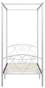 Cadru de pat cu baldachin, alb, 100 x 200 cm, metal