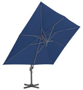 Umbrelă suspendată cu stâlp din aluminiu albastru azuriu 4x3 m