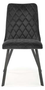 Scaun tapitat K450, negru, stofa catifelata, 44x58x85 cm