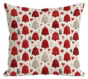 Fata de perna din bumbac CHRISTMAS BELLS 45x45 cm, colorat