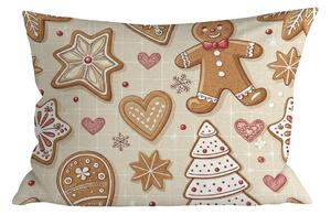 Husa de perna din bumbac GINGERBREAD JOY 50x70 cm, bej