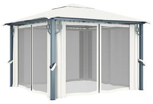 Pavilion cu perdele, crem, 300 x 300 cm, aluminiu