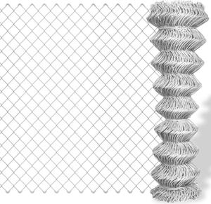Gard de legătură din plasă, argintiu, 25x0,8 m, oțel galvanizat