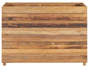 Strat înălțat, 100x40x72 cm, lemn de tec reciclat și oțel