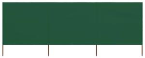 Paravan anti-vânt cu 3 panouri, verde, 400 x 80 cm, textil