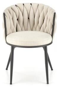Scaun tapitat K516, bej/negru, stofa/otel, 57x60x79 cm