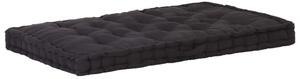 Pernă podea canapea din paleți, negru, 120 x 80 x 10 cm bumbac