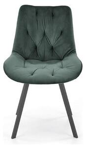 Scaun pivotant K519, verde inchis, stofa catifelata/metal, 54x63x86 cm