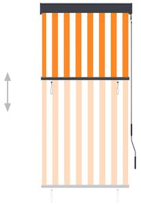 Jaluzea tip rulou de exterior, alb și portocaliu, 80 x 250 cm