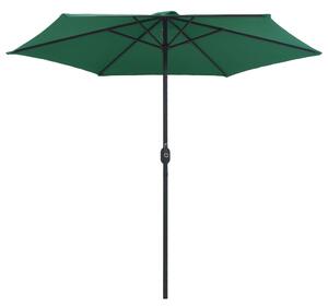 Umbrelă de soare cu stâlp aluminiu, verde, 270 x 246 cm