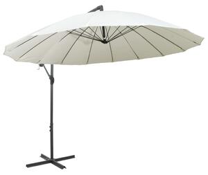 Umbrelă de soare suspendată, alb, 3 m, stâlp de aluminiu