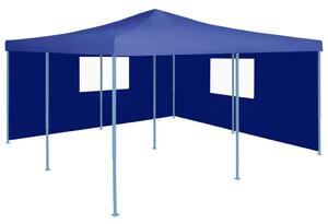 Pavilion pliabil cu 2 pereți laterali, albastru, 5 x 5 m