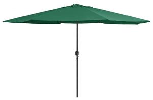 Umbrelă de soare de exterior, stâlp metalic, verde, 400 cm
