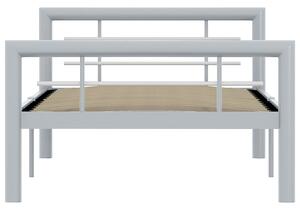 Cadru de pat, gri și alb, 100 x 200 cm, metal