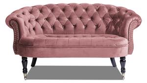 Canapea 2 locuri Filip Chesterfield, roz inchis, 152x82x82