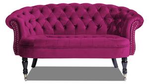 Canapea 2 locuri Filip Chesterfield, roz fuchsia, 152x82x82