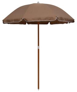 Umbrelă de soare cu stâlp din oțel, gri taupe, 180 cm